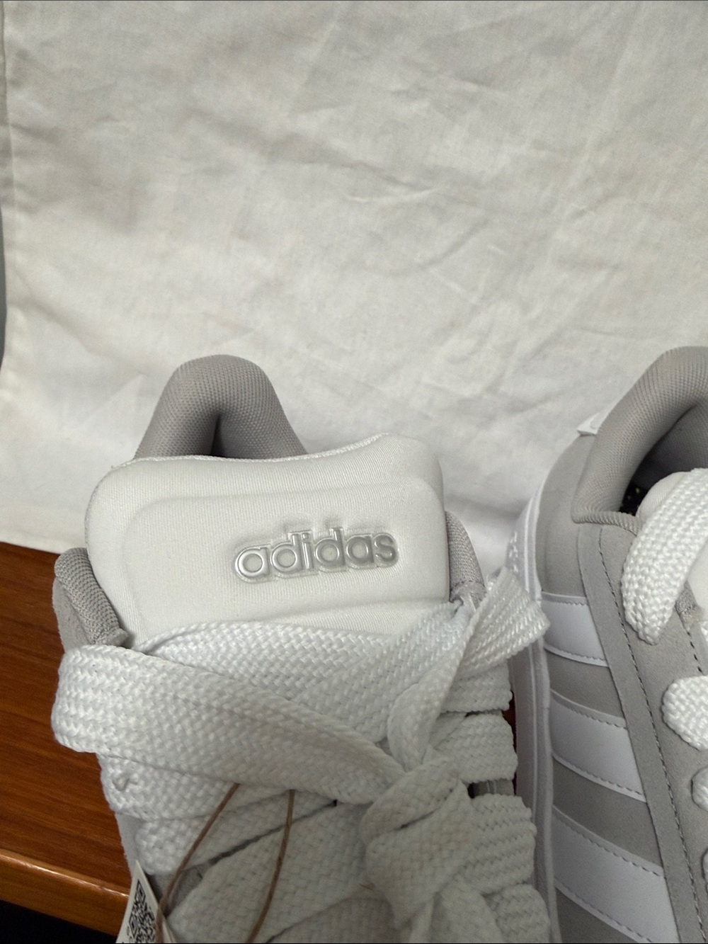 adidas Gray and White Low-Top Sneakers - Picture 6 of 7